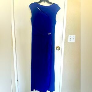 R & M Richards One Shoulder Royal Blue Dress